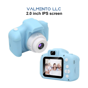 GlobalCrown Kinderkamera – 8MP Digitalkamera mit 2-Zoll-Bildschirm & 32GB Speicher (Blau/Pink)